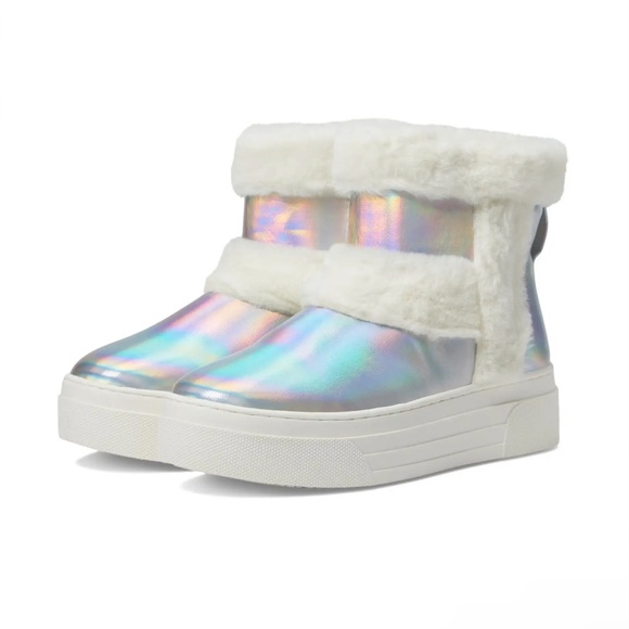 Steve Madden Girls JBuunny Faux Fur Boots in Silver size 5 - Picture 1 of 8